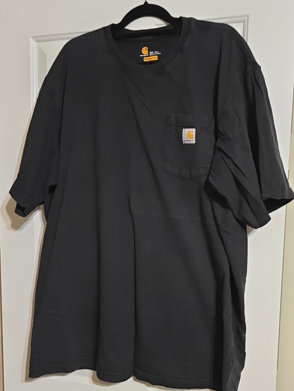 Carhartt Men’s Black Short-Sleeve Pocket Tee with Logo Patch